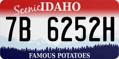 ID license plate 7B6252H