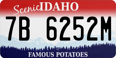 ID license plate 7B6252M