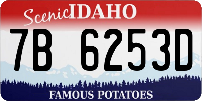 ID license plate 7B6253D