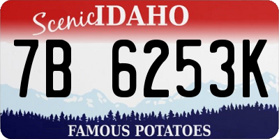 ID license plate 7B6253K