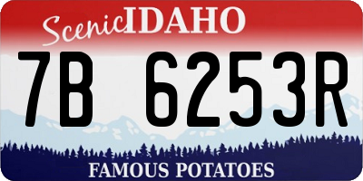 ID license plate 7B6253R