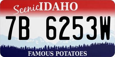 ID license plate 7B6253W