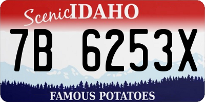 ID license plate 7B6253X