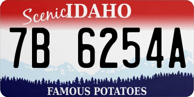 ID license plate 7B6254A