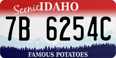 ID license plate 7B6254C