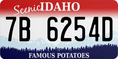 ID license plate 7B6254D