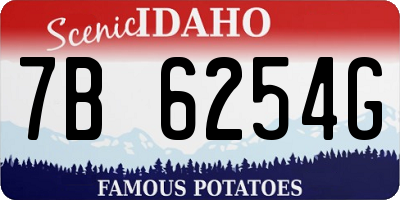 ID license plate 7B6254G