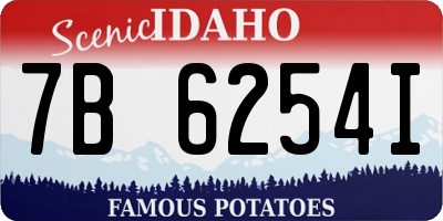 ID license plate 7B6254I