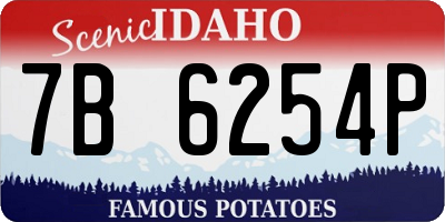 ID license plate 7B6254P