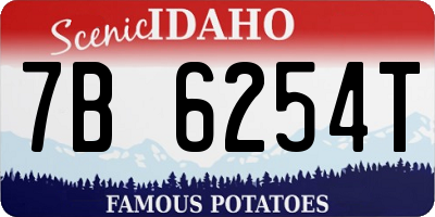ID license plate 7B6254T