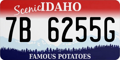ID license plate 7B6255G