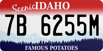 ID license plate 7B6255M