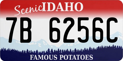 ID license plate 7B6256C