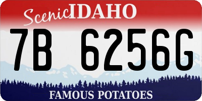 ID license plate 7B6256G