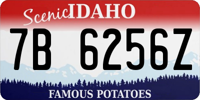 ID license plate 7B6256Z