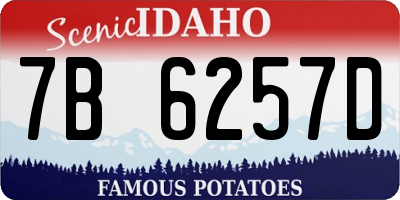 ID license plate 7B6257D