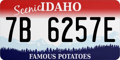 ID license plate 7B6257E