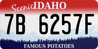 ID license plate 7B6257F