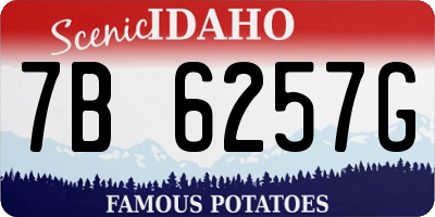 ID license plate 7B6257G