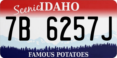 ID license plate 7B6257J