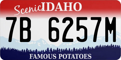 ID license plate 7B6257M