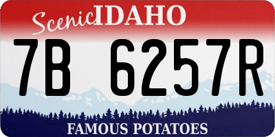 ID license plate 7B6257R
