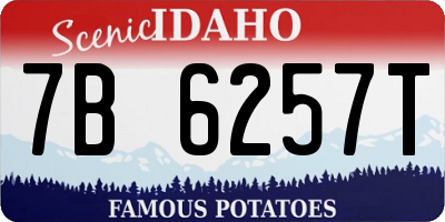 ID license plate 7B6257T