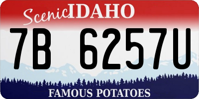 ID license plate 7B6257U