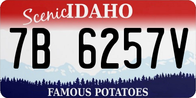 ID license plate 7B6257V