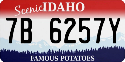 ID license plate 7B6257Y