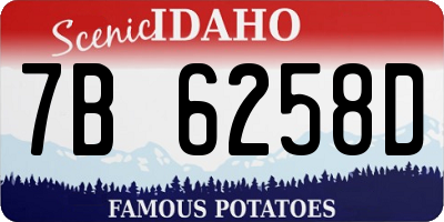 ID license plate 7B6258D