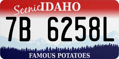 ID license plate 7B6258L