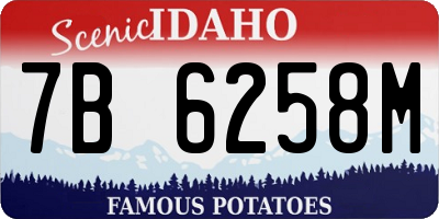 ID license plate 7B6258M