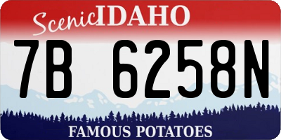ID license plate 7B6258N