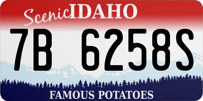 ID license plate 7B6258S