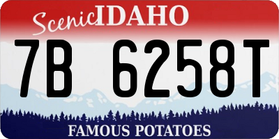 ID license plate 7B6258T
