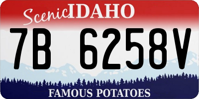 ID license plate 7B6258V