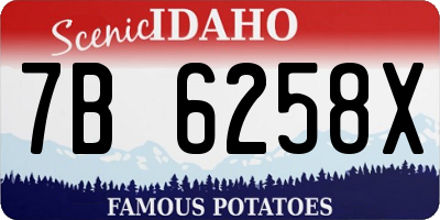 ID license plate 7B6258X