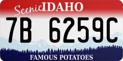 ID license plate 7B6259C