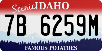 ID license plate 7B6259M
