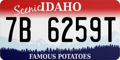 ID license plate 7B6259T