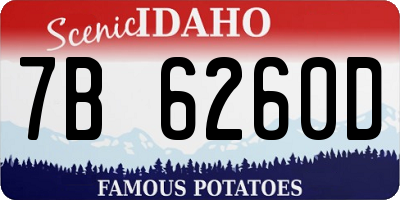 ID license plate 7B6260D
