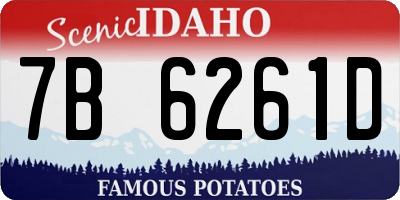 ID license plate 7B6261D
