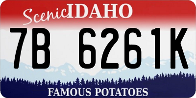 ID license plate 7B6261K