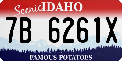 ID license plate 7B6261X