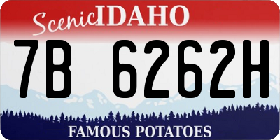 ID license plate 7B6262H