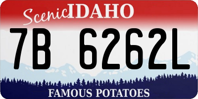 ID license plate 7B6262L