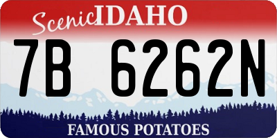 ID license plate 7B6262N