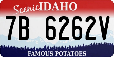 ID license plate 7B6262V
