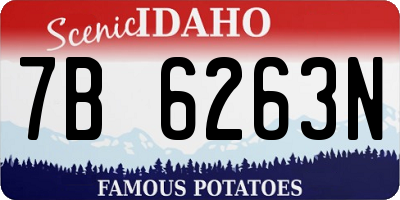 ID license plate 7B6263N